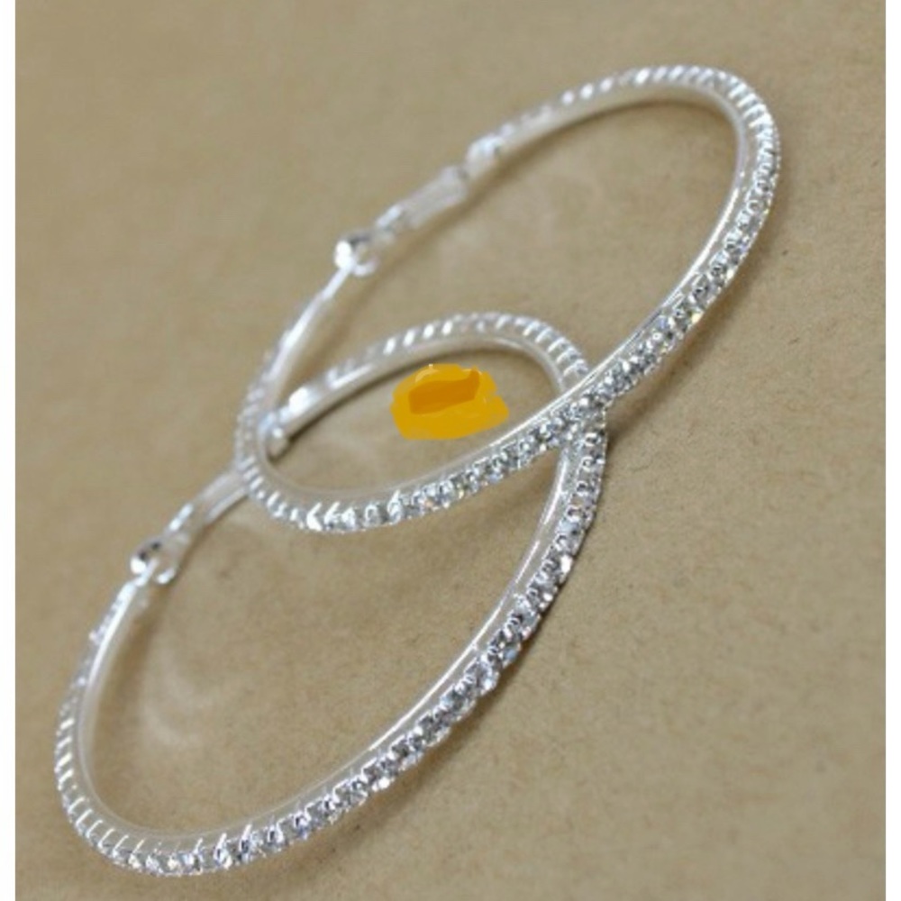 Rhinestone hoop earrings